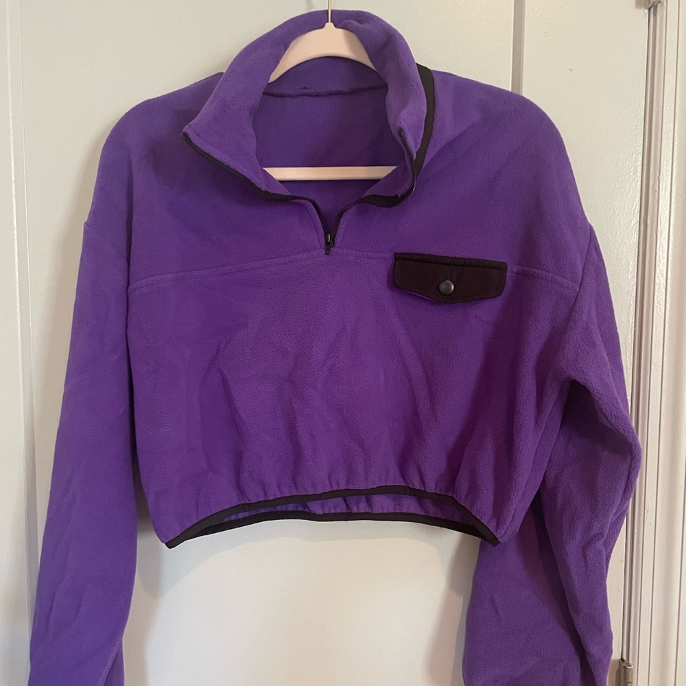 purple cropped sweatshirt